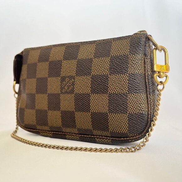 Louis Vuitton Vintage Damier Ebene Mini Pochette Bag - Picture 1 of 10